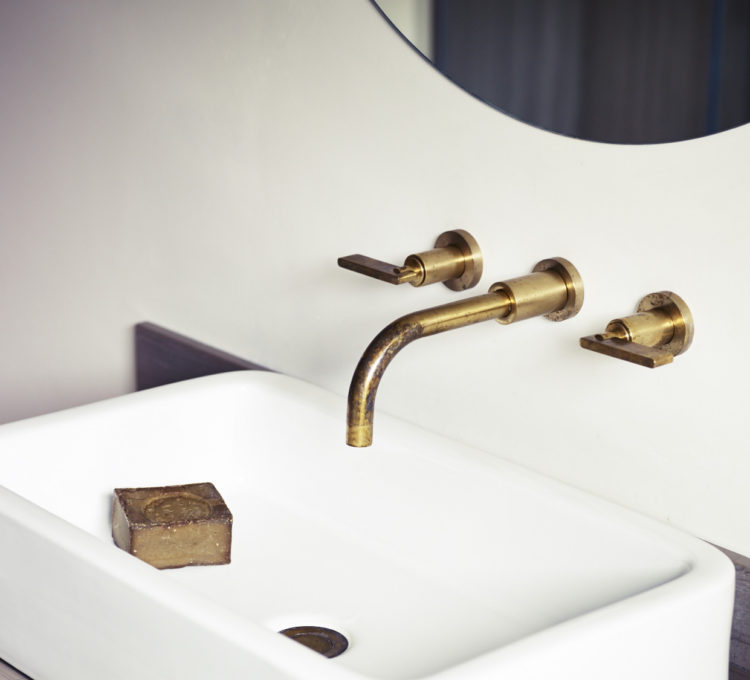 Studio Ore wall mounted brass taps