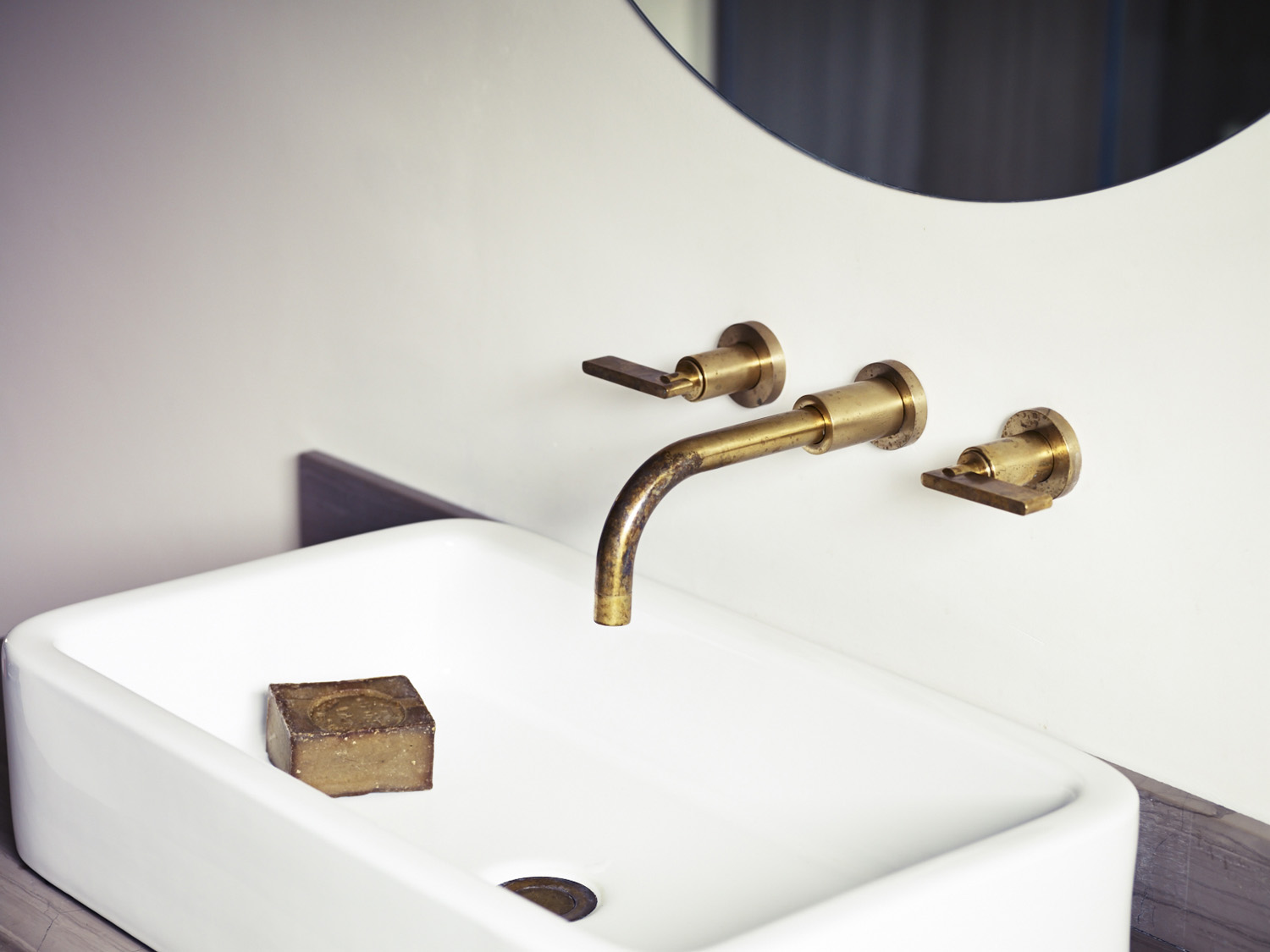 Studio Ore wall mounted brass taps