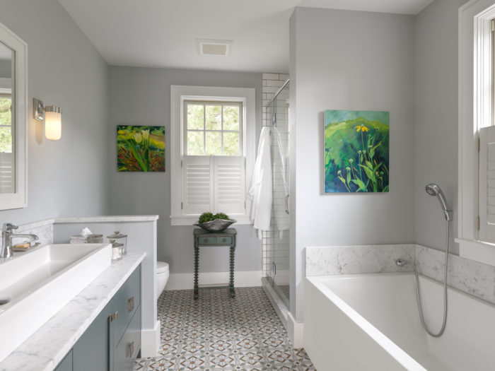 Guest bathroom with modern vanity